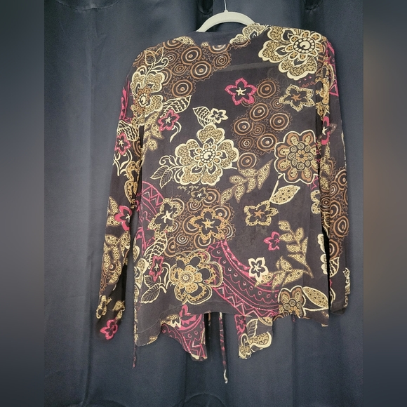 Silk Tie Cross Over Blouse - Picture 5 of 6